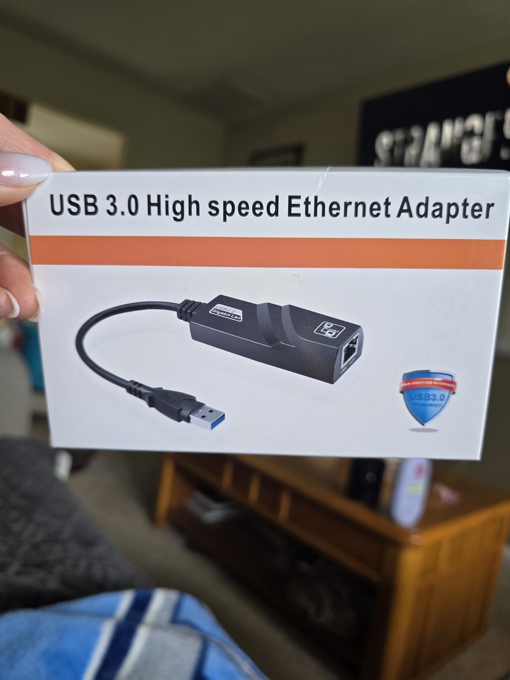 USB 3.0 High-Speed Ethernet Adapter – Black